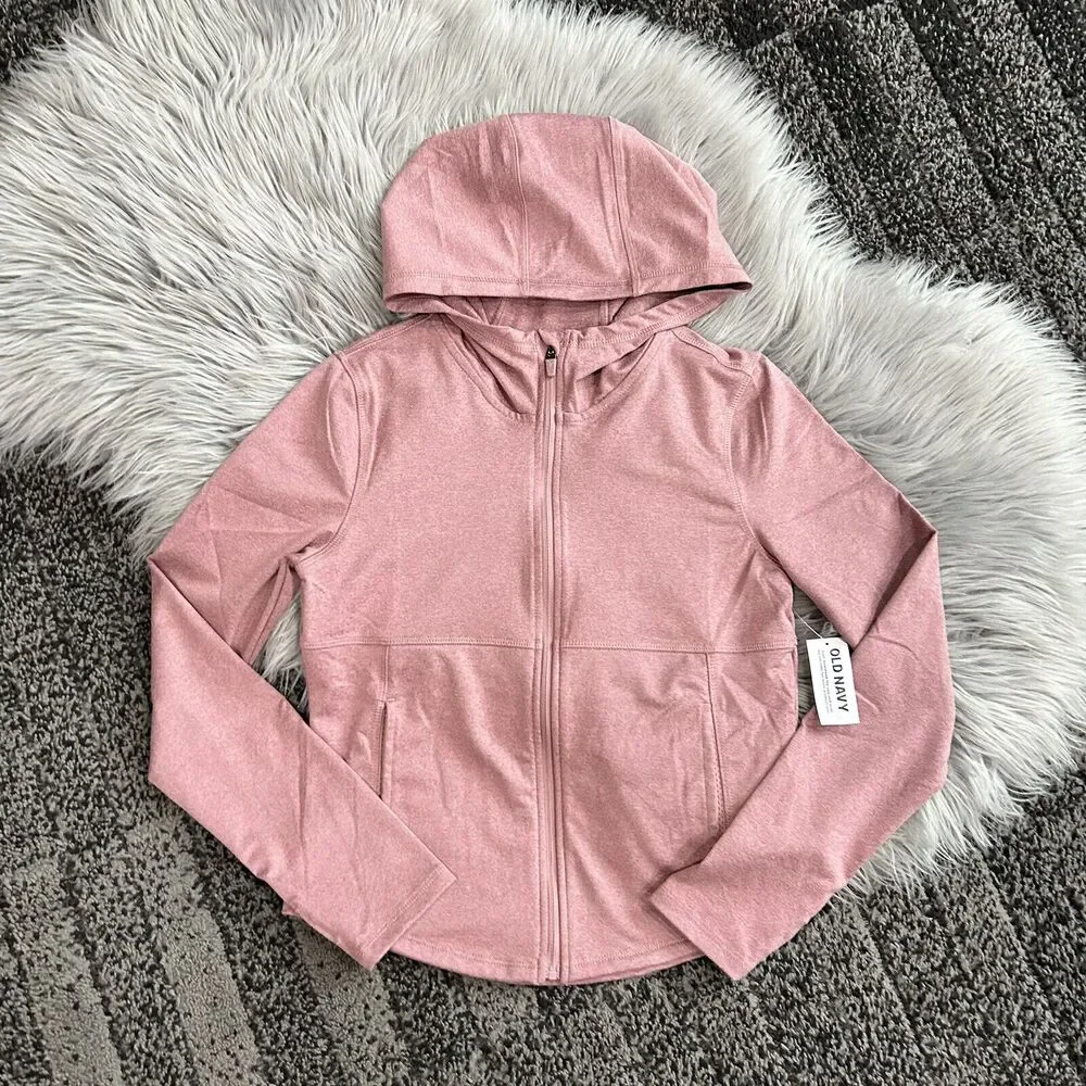 Old Navy PowerPress Zip-Front Woodrose Pink‎ Hoodie for Girls Size 10/12 ($35)